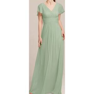 AW BRIDAL sz 8 M sage green Griffin chiffon wedding guest maxi dress NEW b157